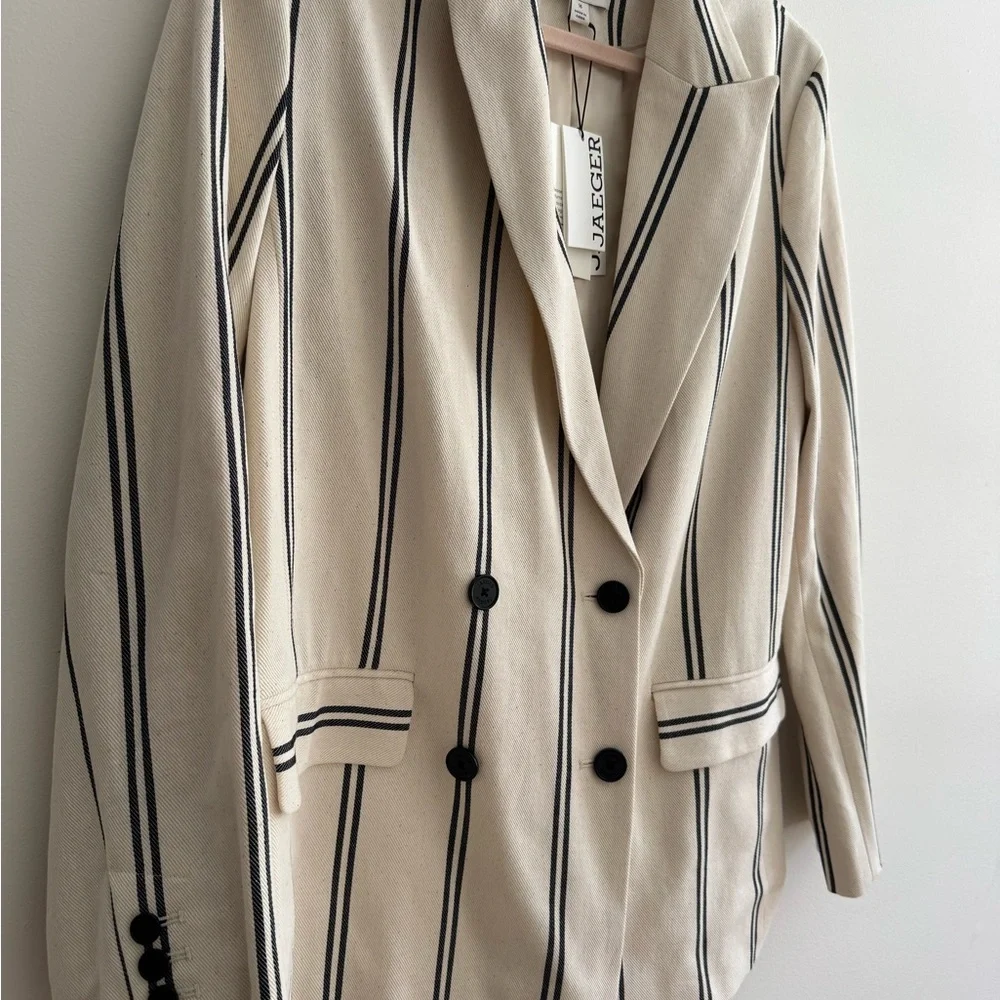 Jaeger Striped Double-Breasted Blazer - Picture 4 of 5